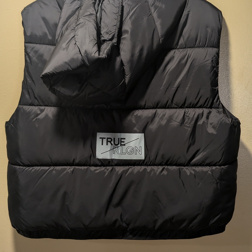 True Religion Black Puffer Vest - Picture 3 of 4